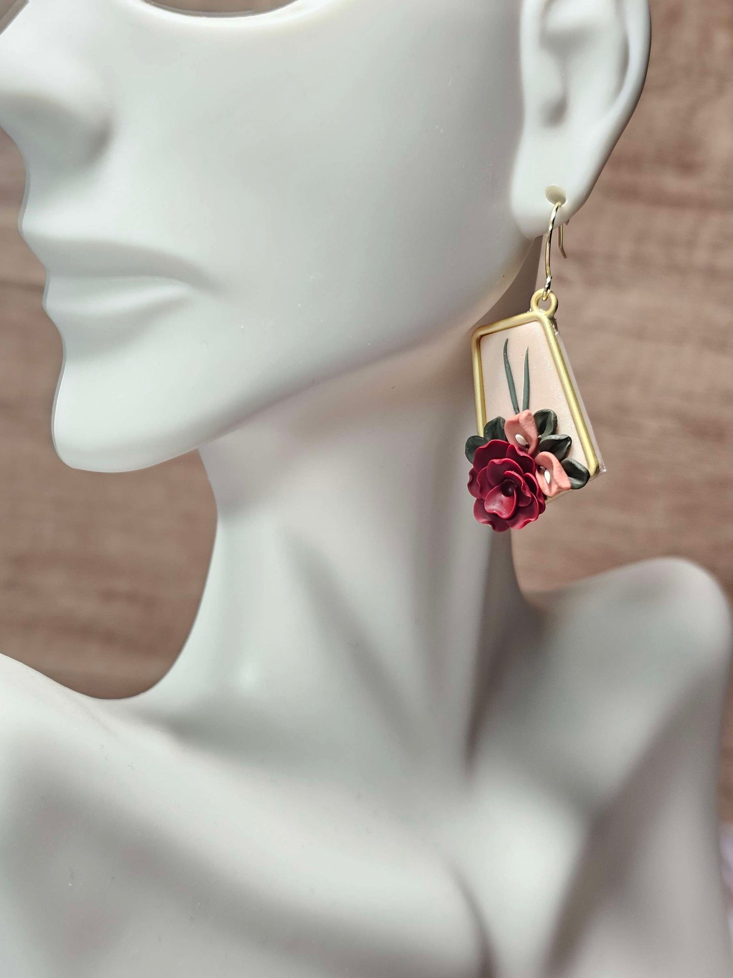 Small floral dangle earrings image 3