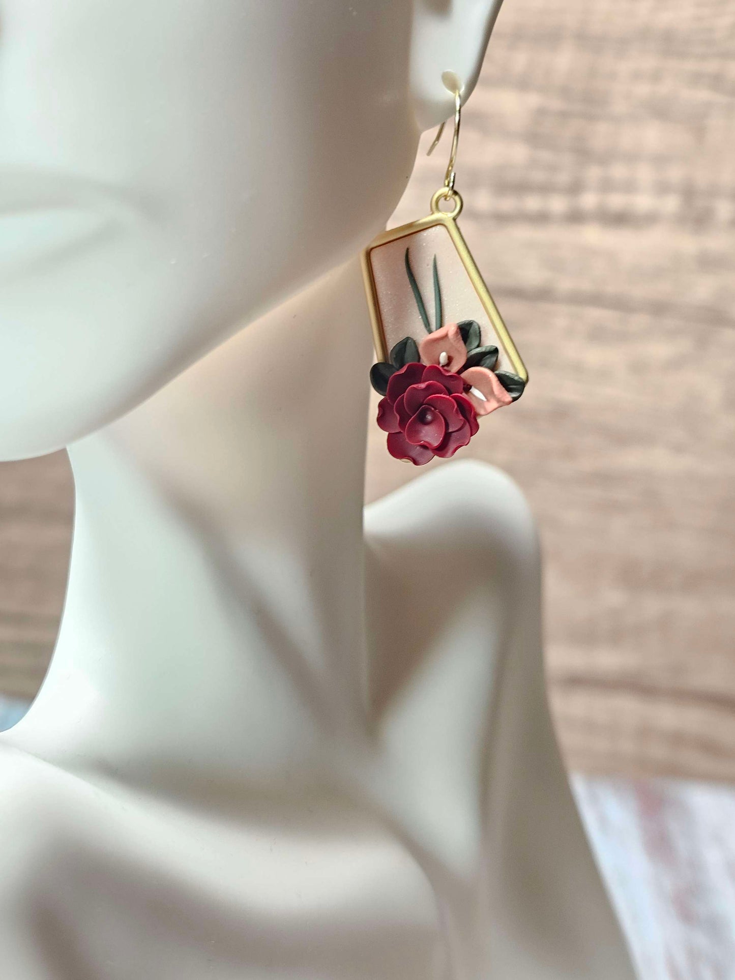 Small floral dangle earrings image 4
