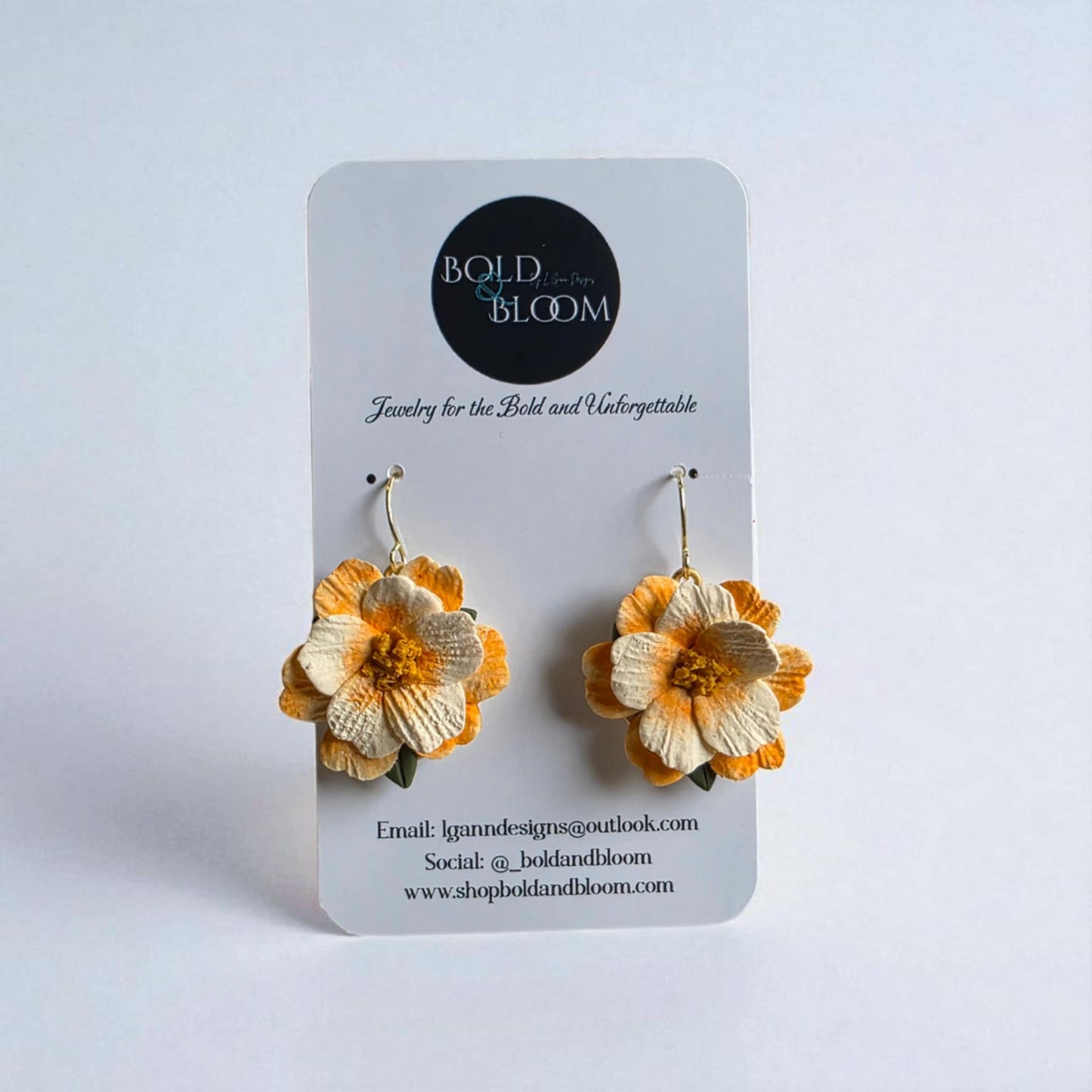 Golden Marigold Spring Floral Dangle