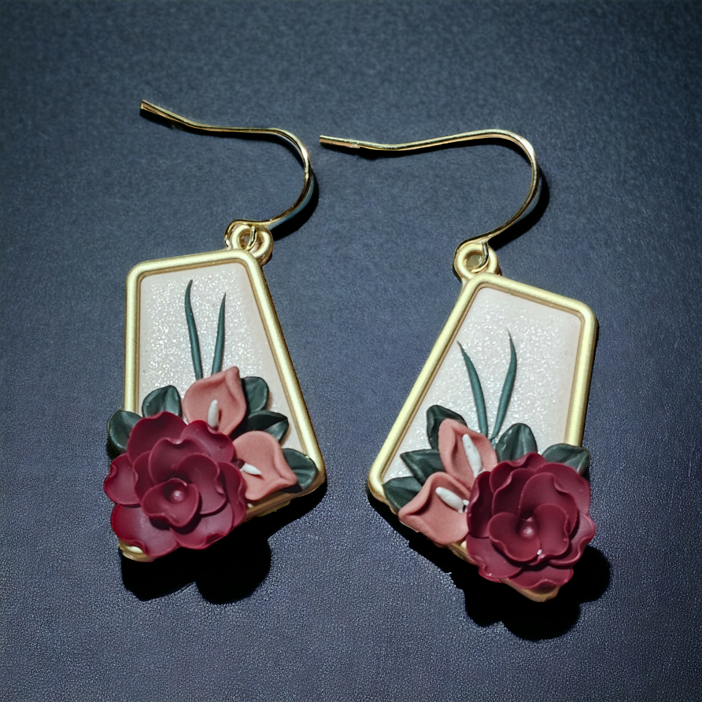 Small floral dangle earrings image 1