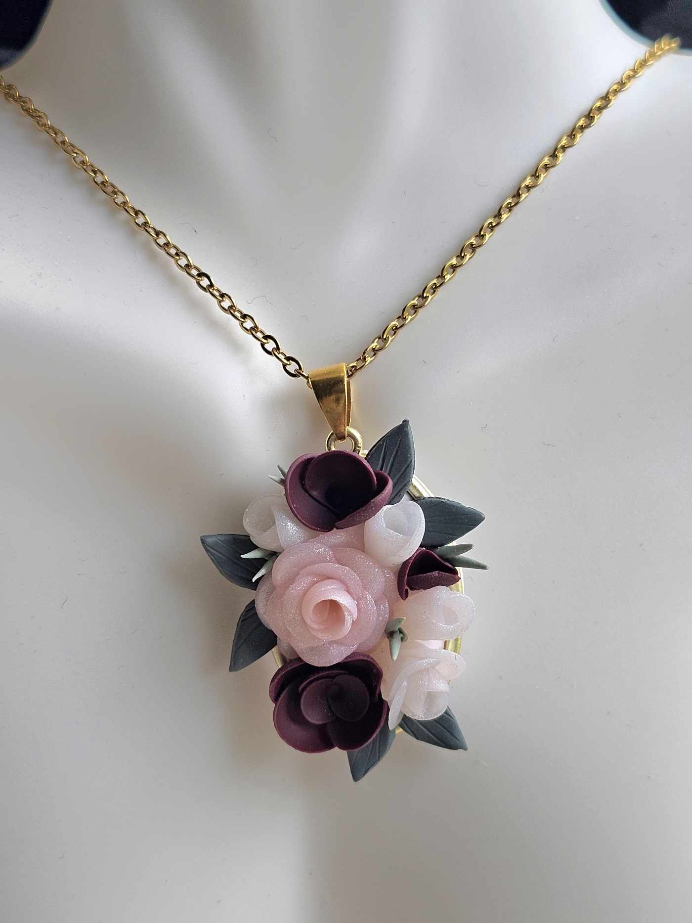 Floral Bouquet Pendant Necklace