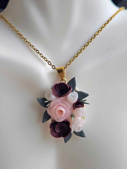 Floral Bouquet Pendant Necklace