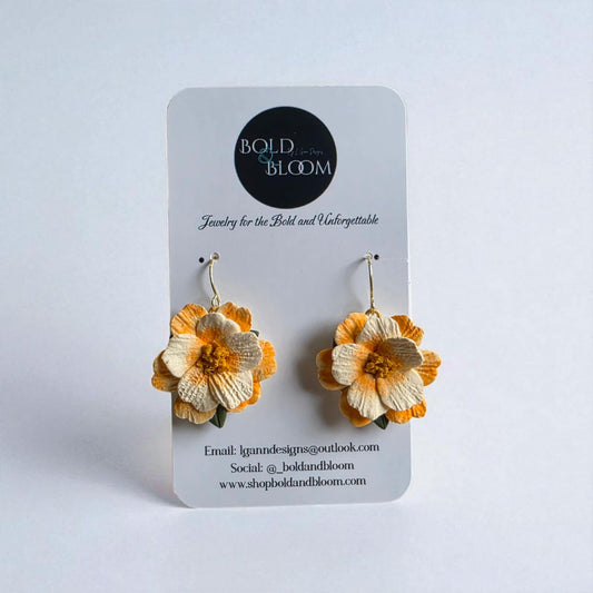 Golden Marigold Spring Floral Dangle