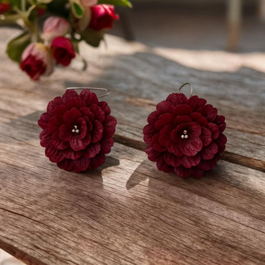 Maroon Floral Dangle