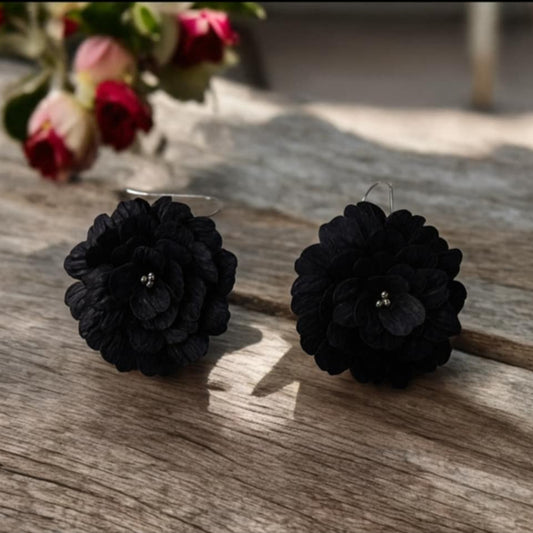 Black Floral Dangle