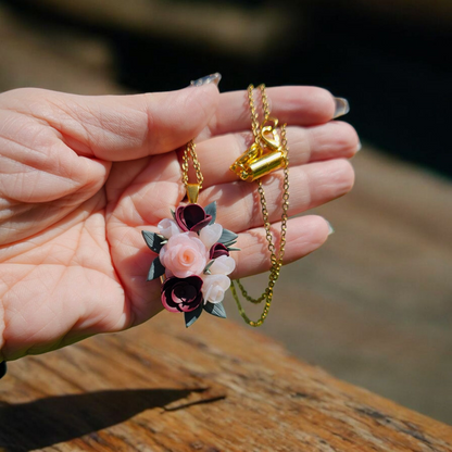 Floral Bouquet Pendant Necklace